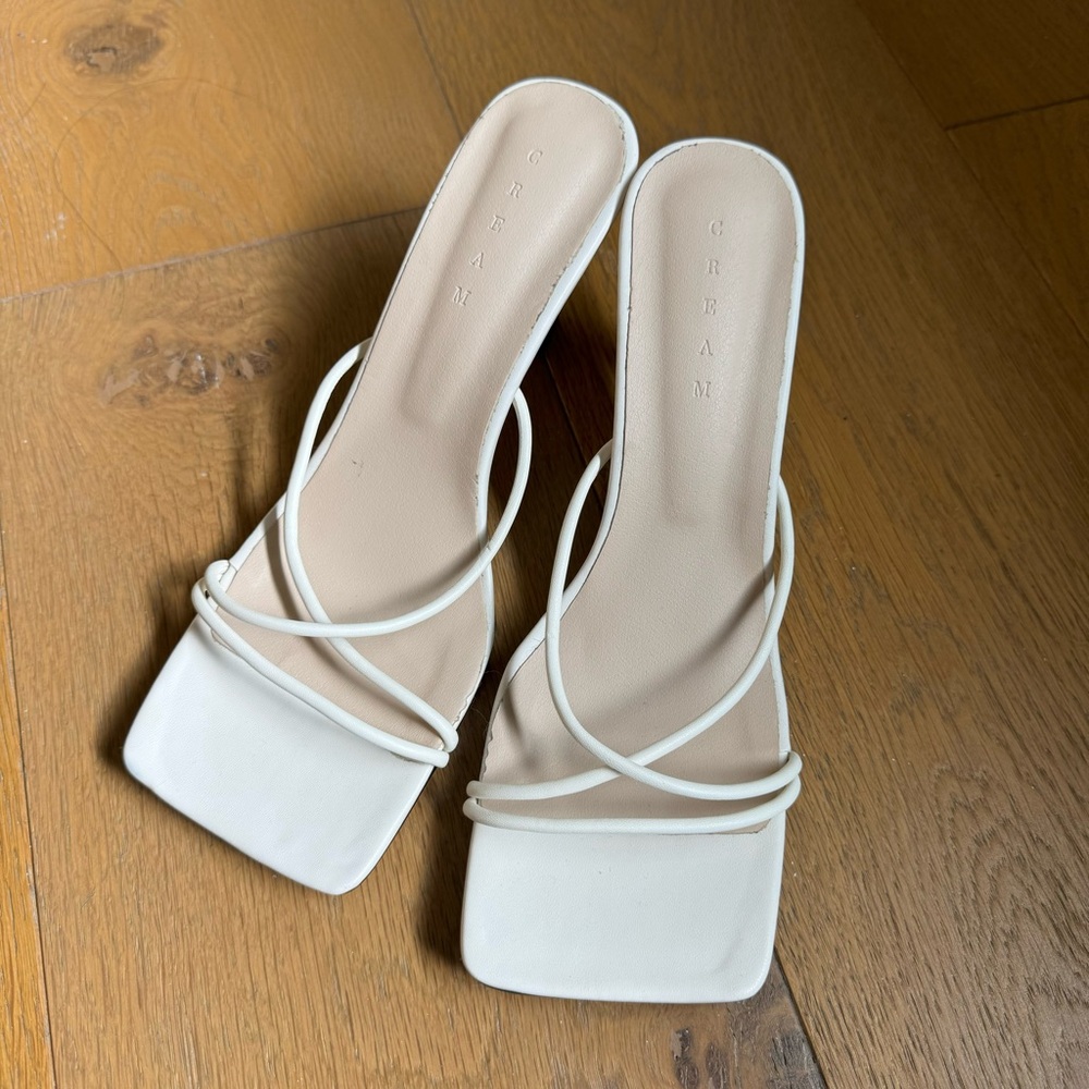 Heeled White Sandals from Korea